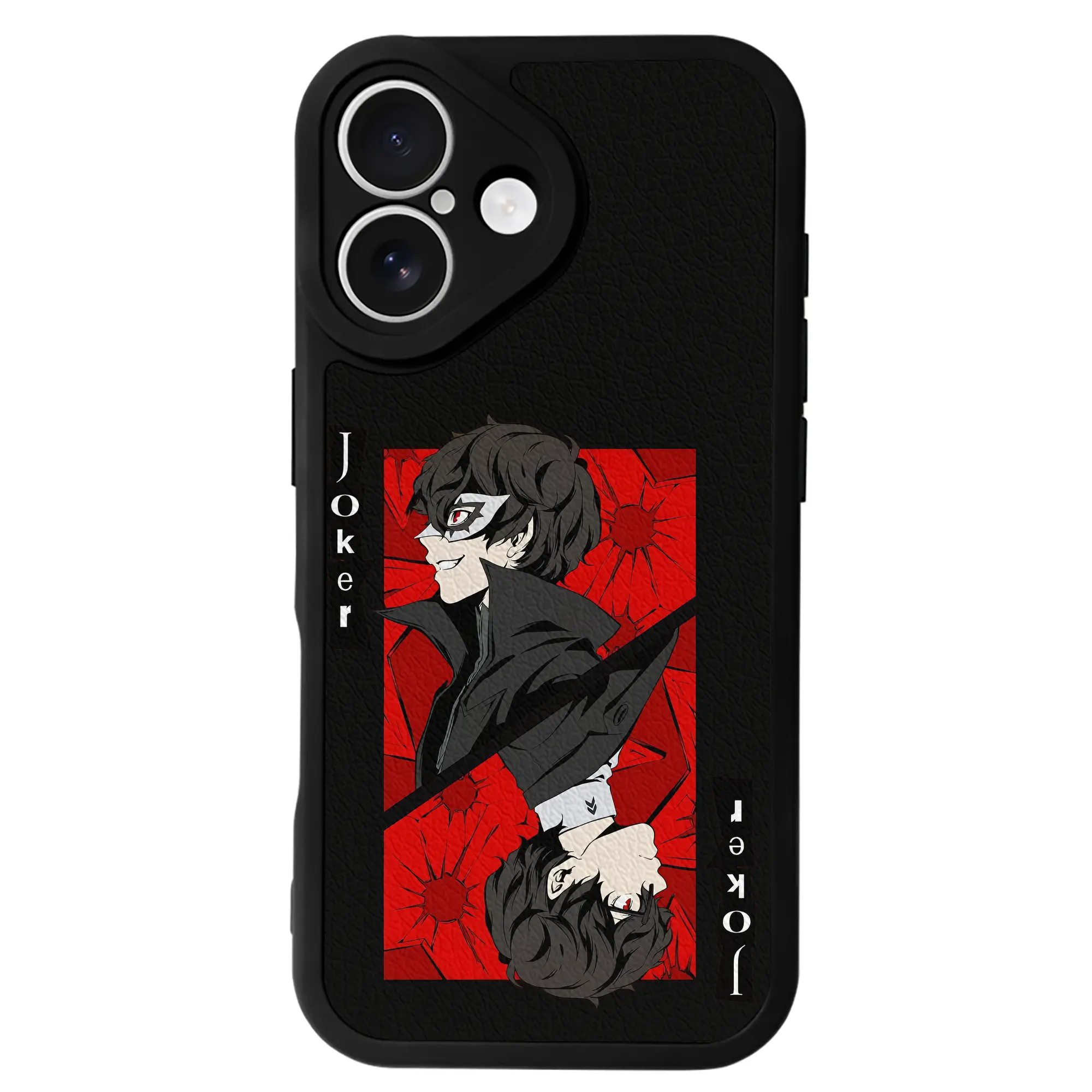 ペルソナ グッズ,主人公 - IPhone 16シリーズ対応 ・ シリコンスマホケース ・ レザー調 ・ 高精度フィット ・ 耐衝撃 ・ ワイヤレス充電対応 ・ 精密カット